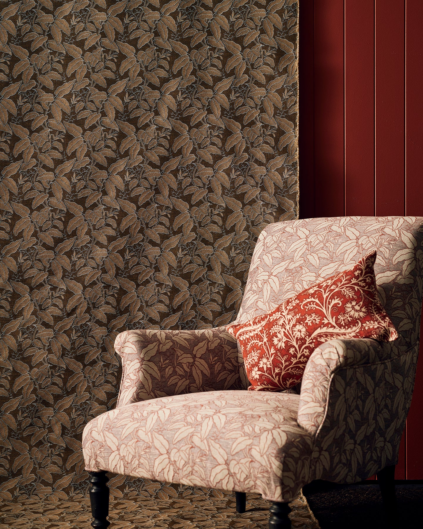 Foliage Chocolate Performance Fabric