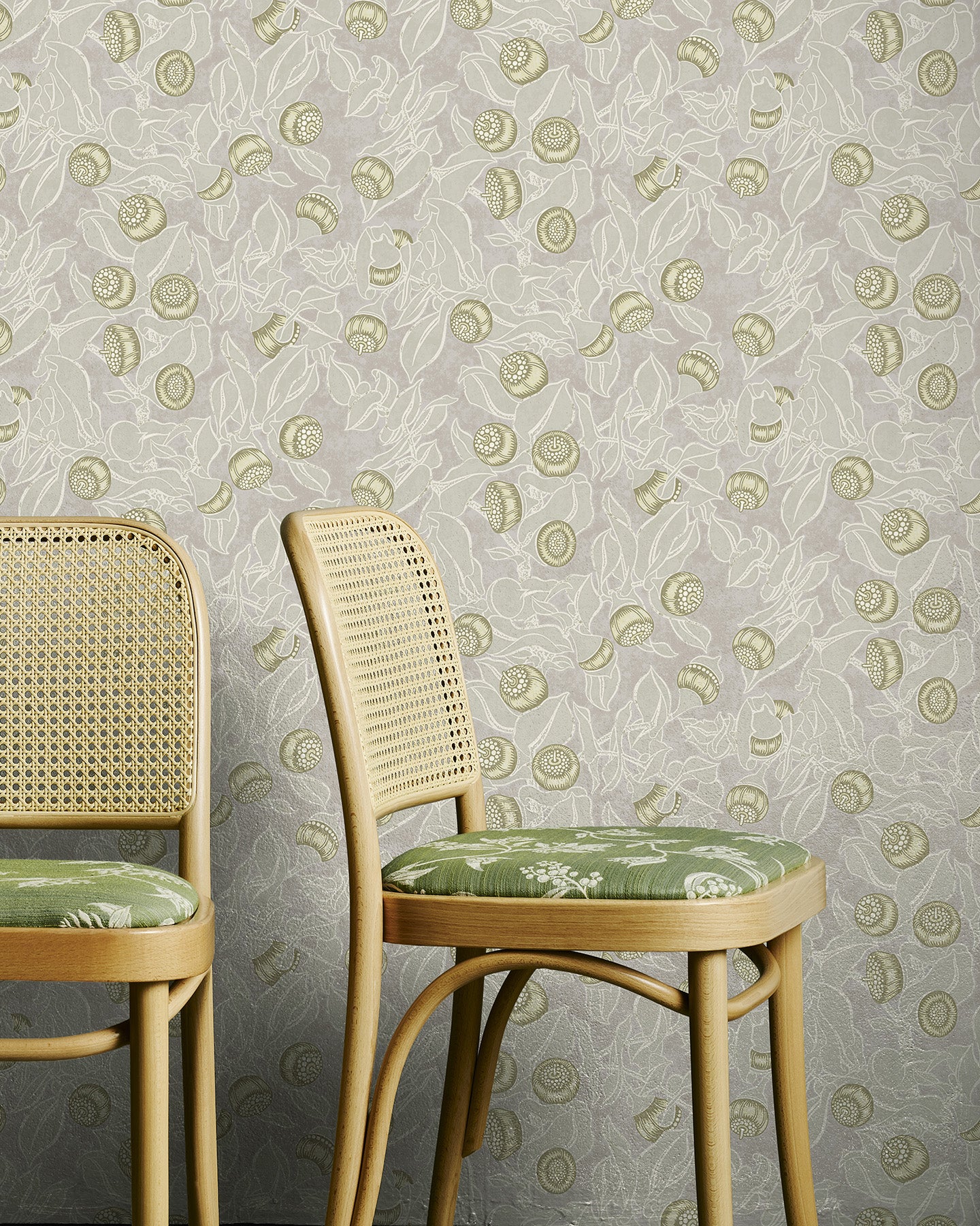 Utopia Goods grey wallpaper portrait image - Designer floral wallpaper-Mottlecah lemon wallpaper