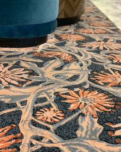 Firewheel Blue Custom Rug