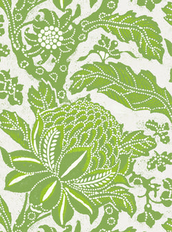 Waratah Green Wallpaper Swatch Sample