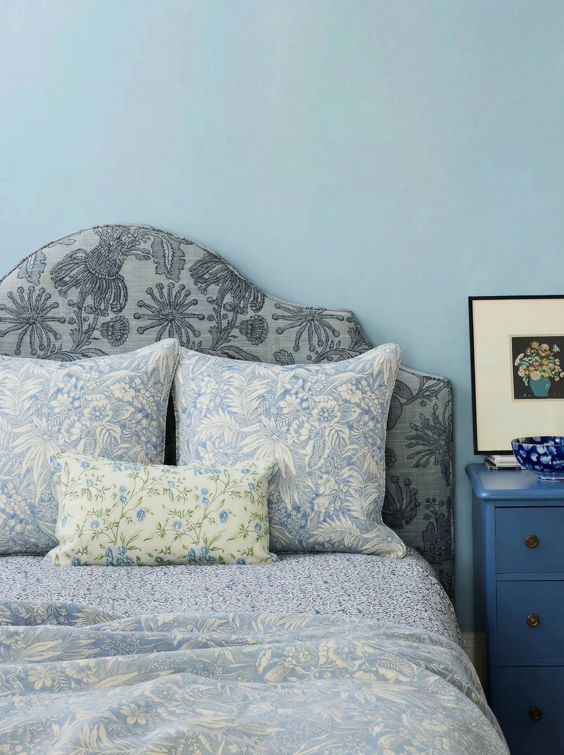 Palm Grove Blue Medium Cushion Cover