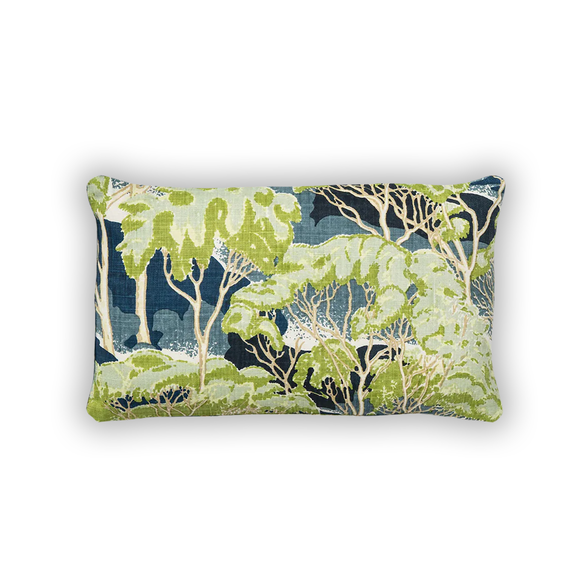 Trees Blue Bolster Cushion Cover Unpiped
