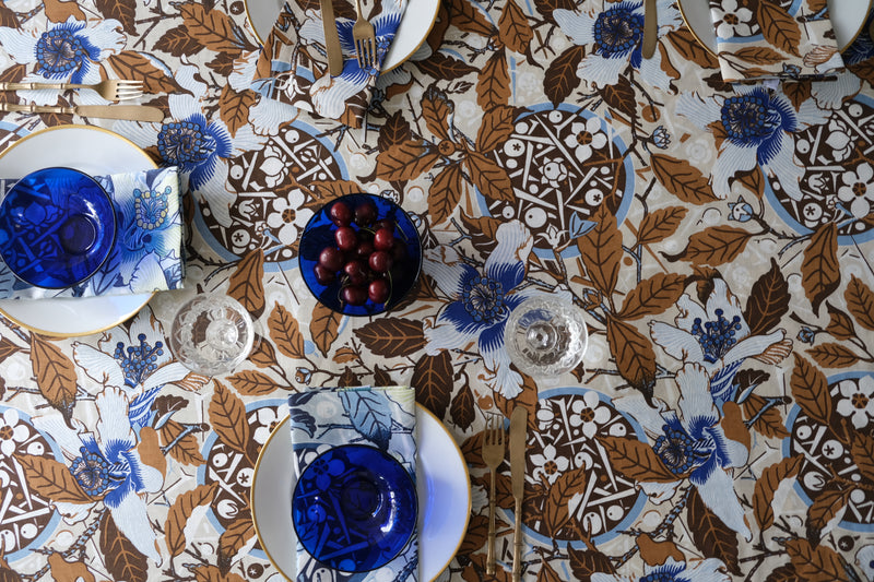 Native Hibiscus Coffee Tablecloth