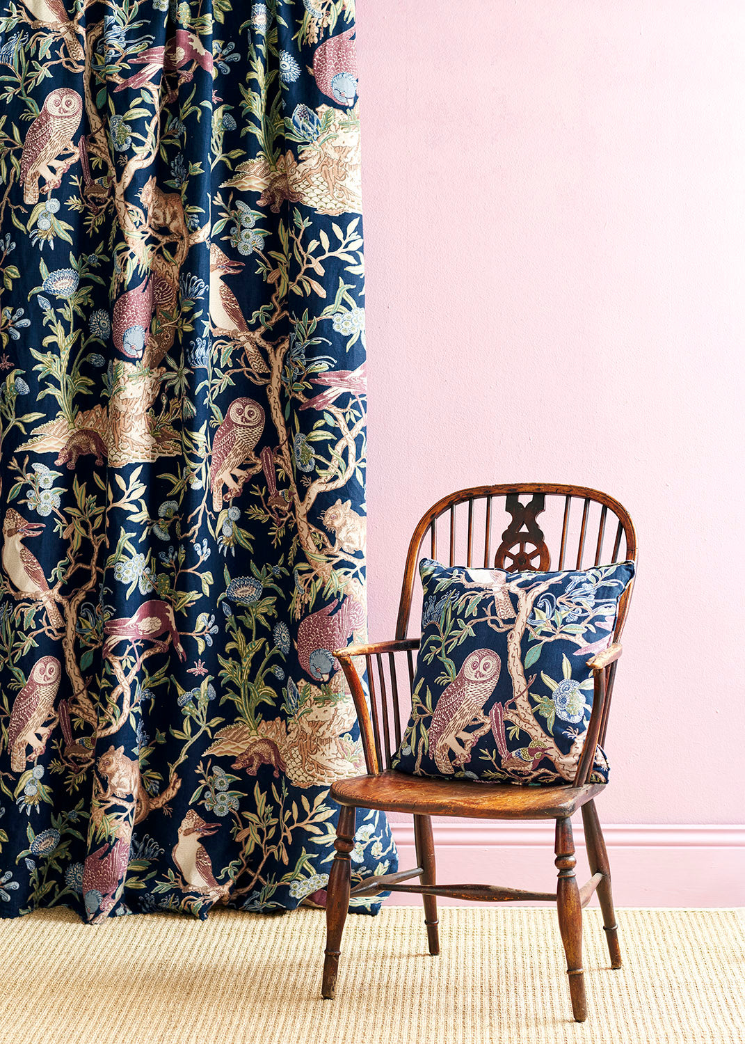 Tree of Life Midnight Furnishing Linen