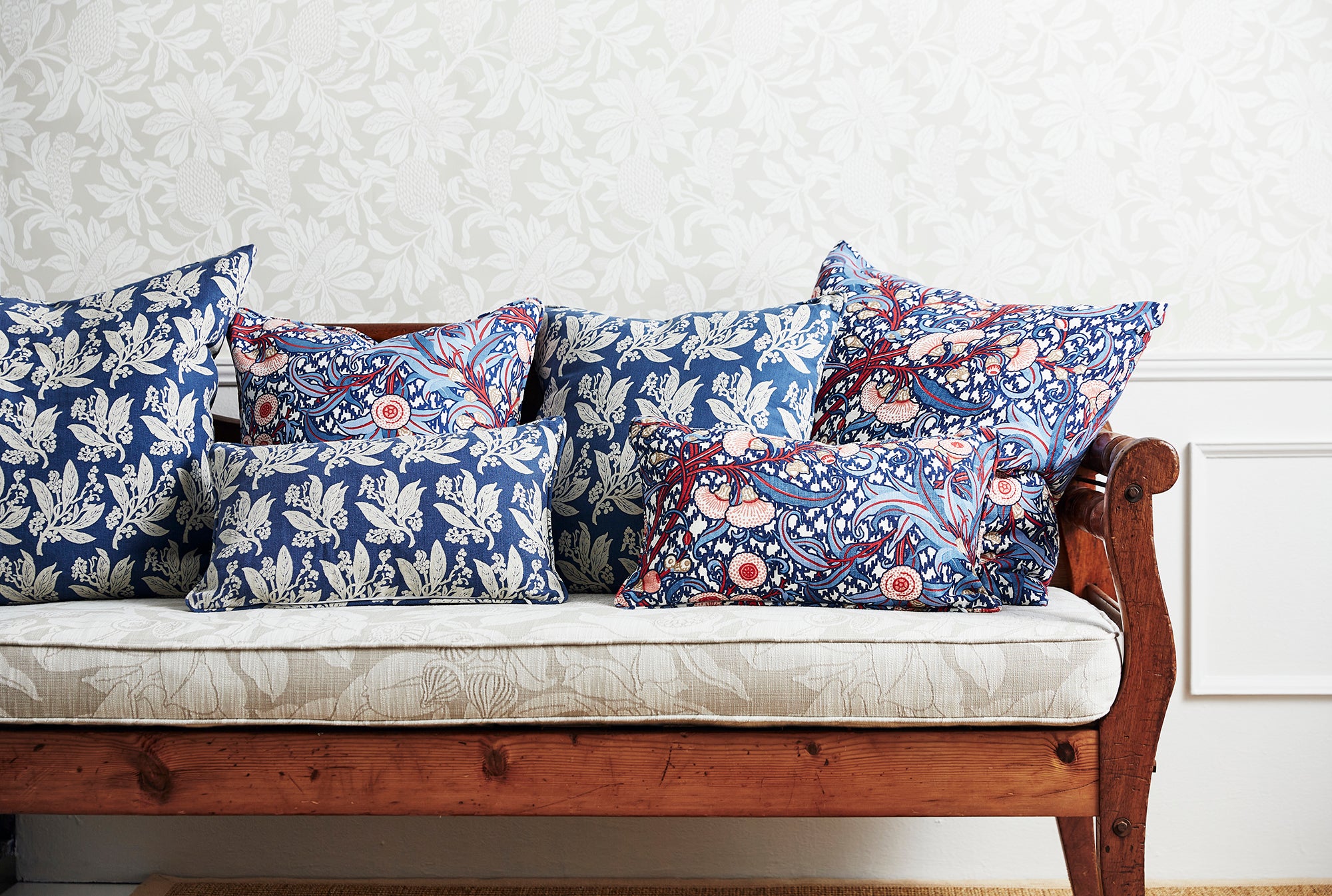 Golden Wattle Navy Medium Cushion Cover