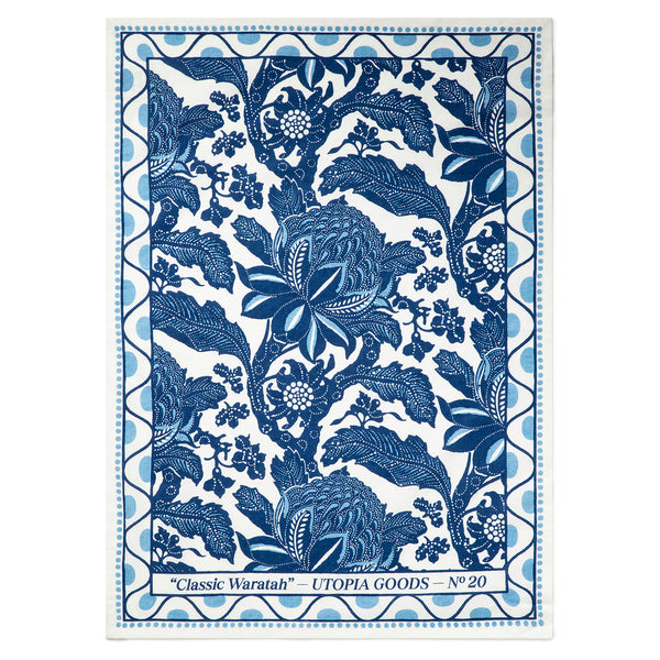 Waratah Blue Teatowel