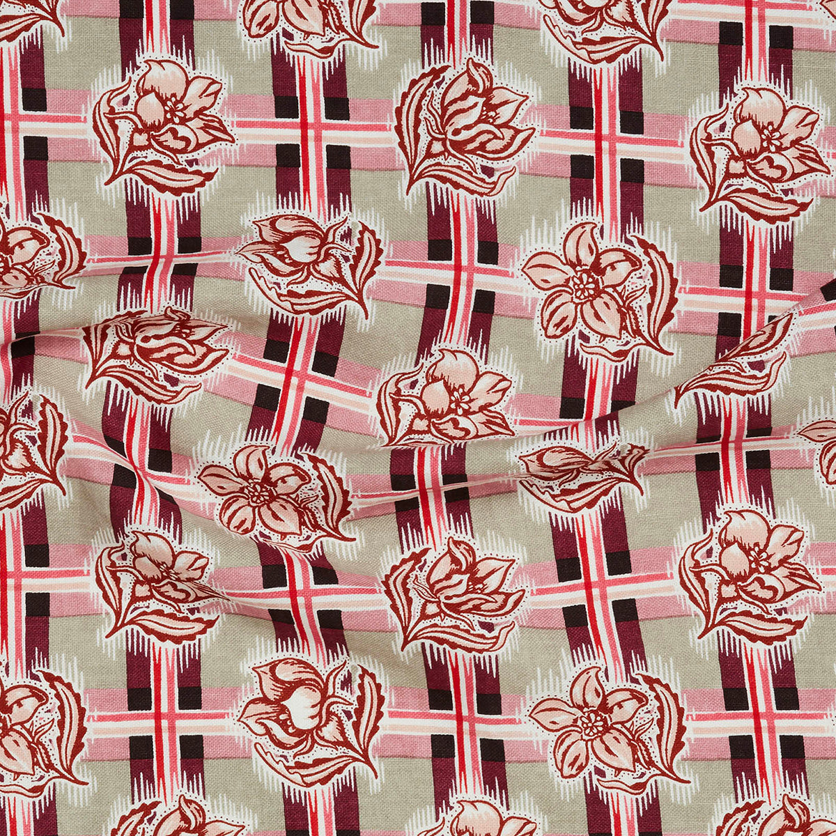 Madras Plum Furnishing Linen