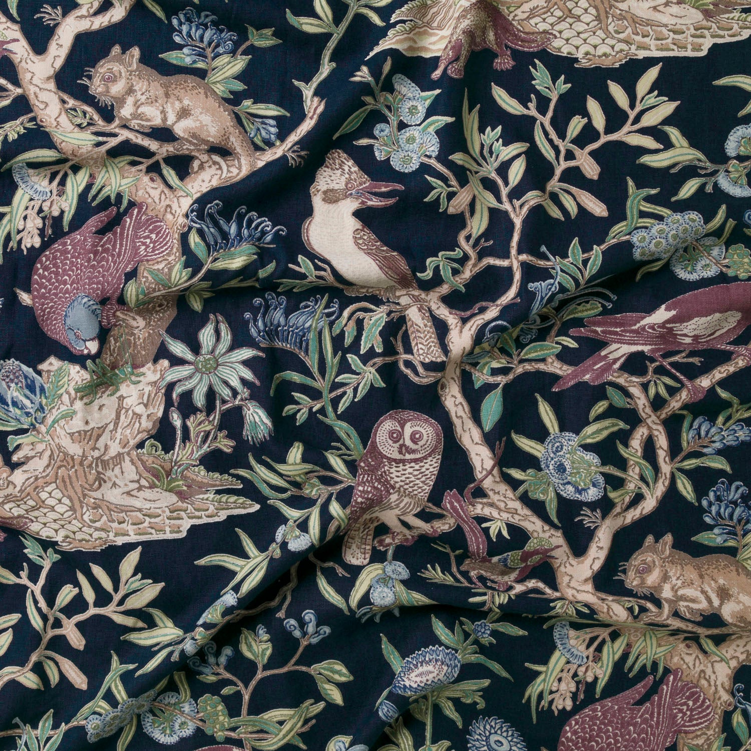Tree of Life Midnight Furnishing Linen