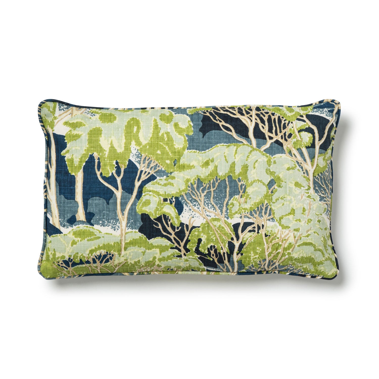 Trees Blue Bolster Cushion Cover
