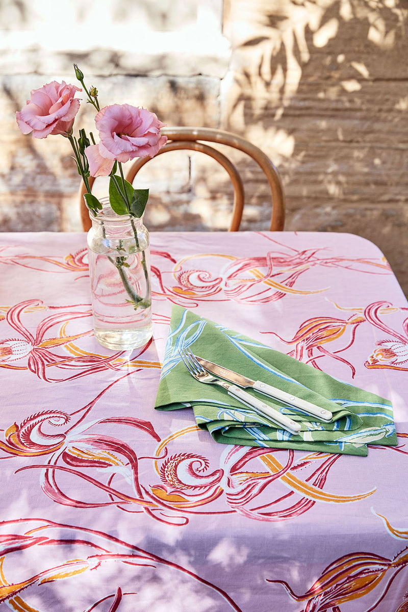 Native Orchid Green Napkins Set of 2