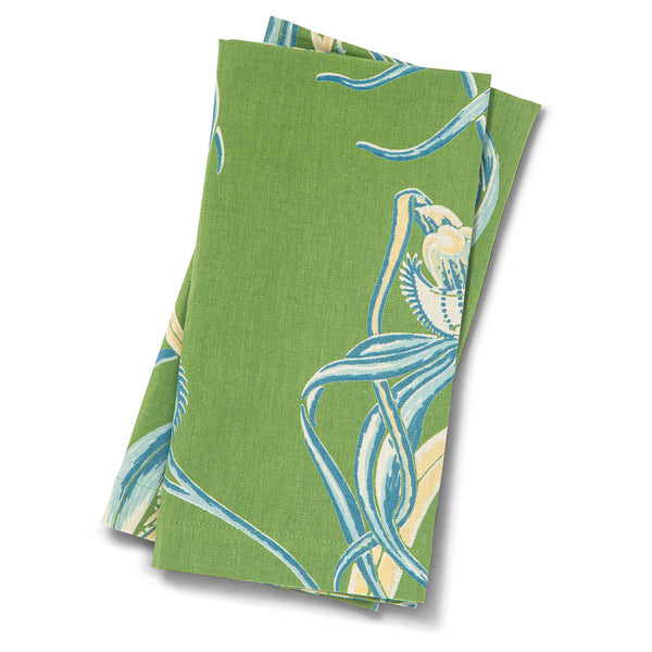 Native Orchid Green Napkins Set of 2
