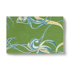 Native Orchid Green Cotton Linen  Tablecloth