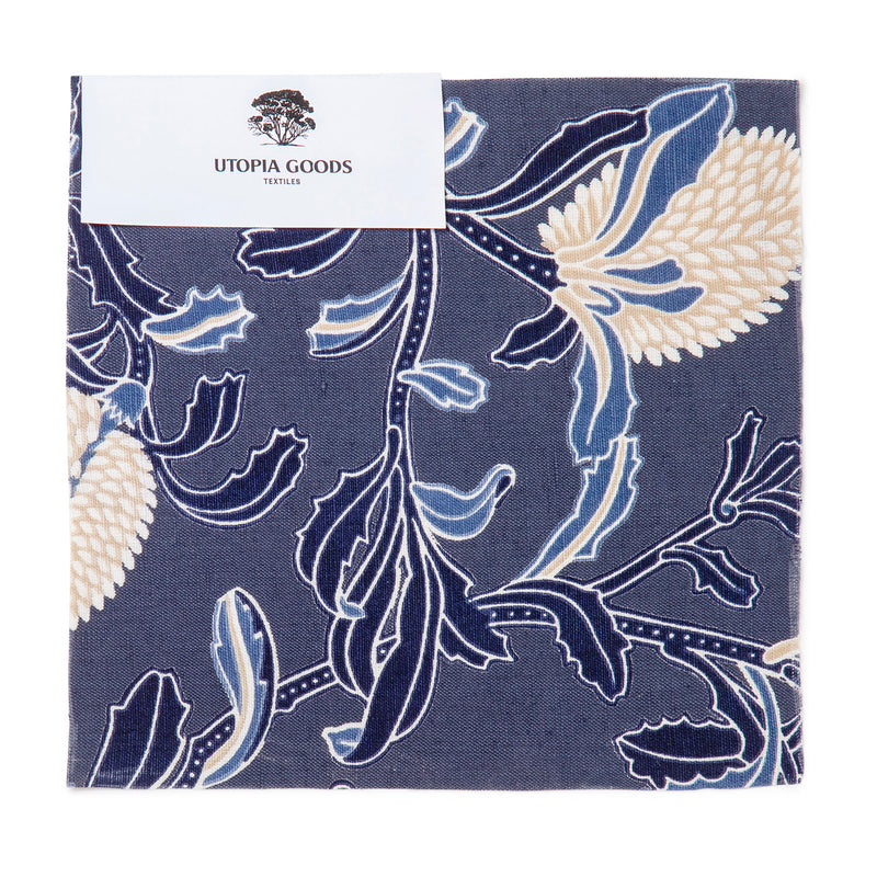 Silver Banksia Indigo Cotton/Linen Swatch