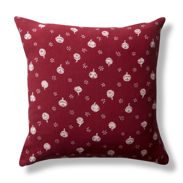 Pure Linen Cushion Cover, Polka Nut - Red, 60 x 60cm